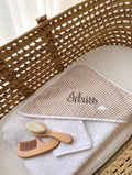 Cape de bain personnalisée - Vichy beige