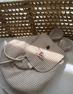 Sac à dos gaze de coton personnalisé - Vichy beige