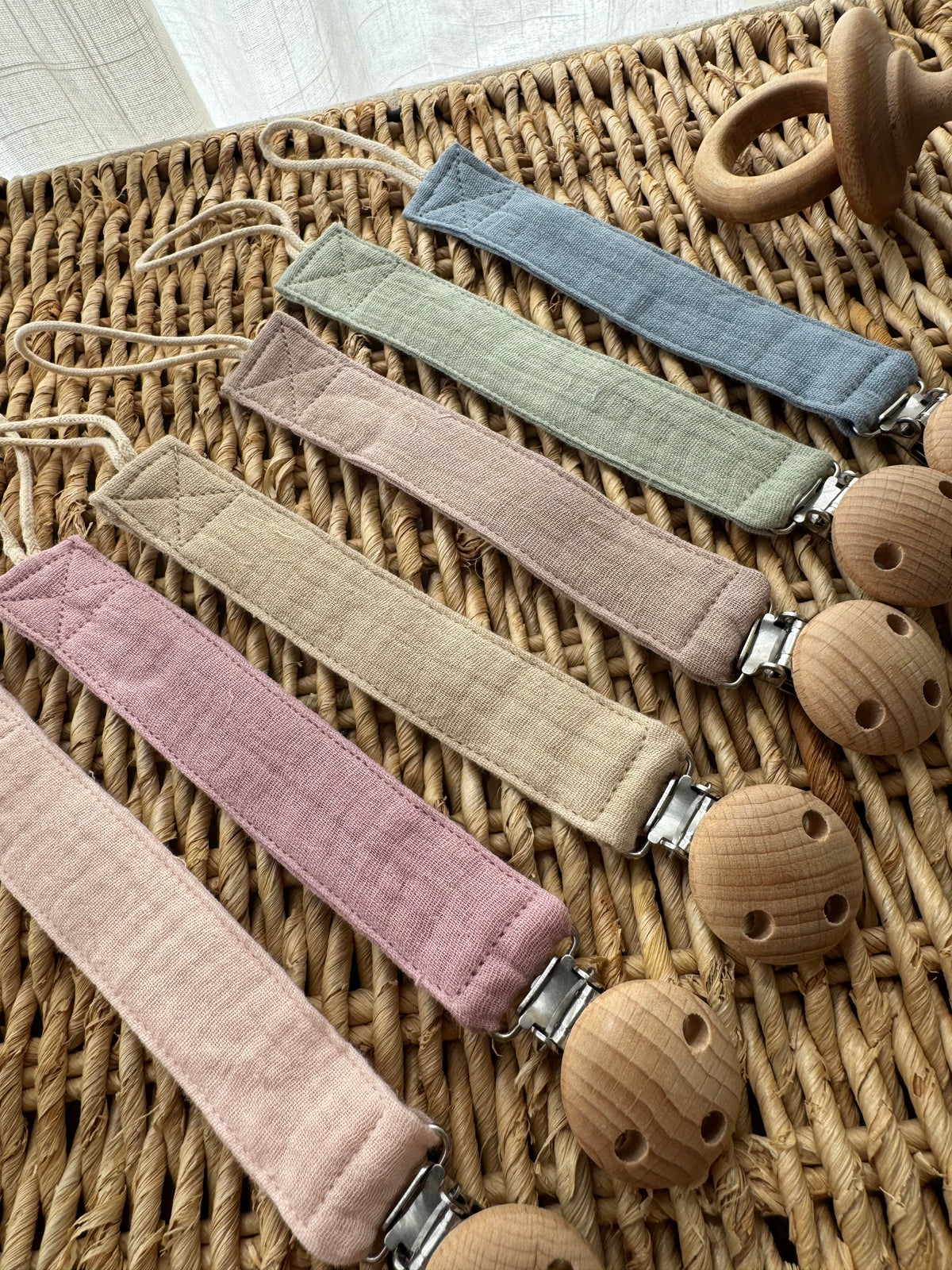 Attache-tétine personnalisée en gaze de coton