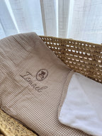 Couverture gaze de coton doublé polaire personnalisée - Vichy beige